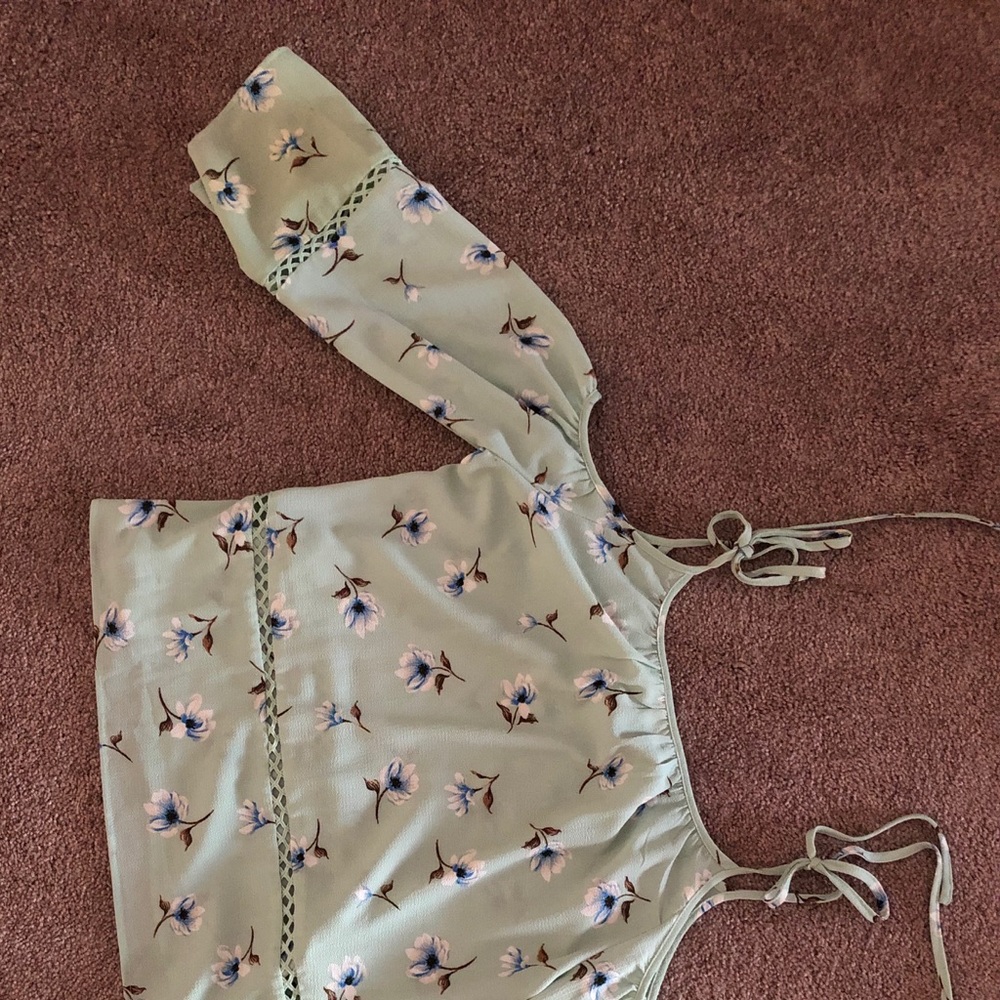 Off the shoulder mint top